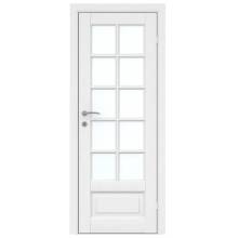 Massiv hvidmalet enkelt glasdør 72,5 x 204 cm